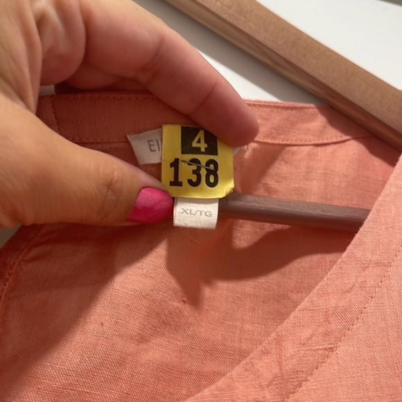 Eileen fisher used condition handkerchief linen tunic/dress salmon - Picture 2 of 2